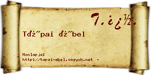 Tápai Ábel névjegykártya
